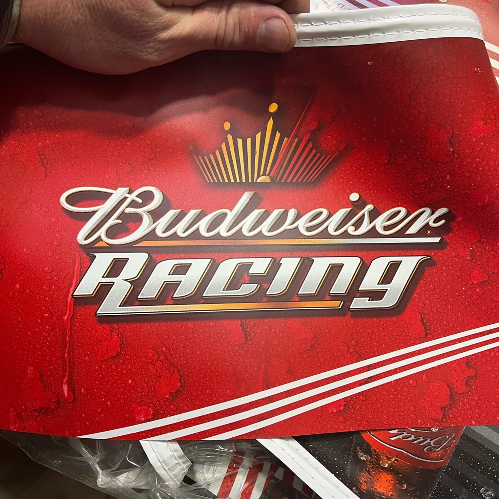 VINTAGE 2008  New BUDWEISER RACING NASCAR HANGING BANNER FLAGS MAN CAVE